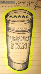 Urban Bean glass drawing